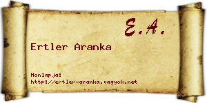 Ertler Aranka névjegykártya